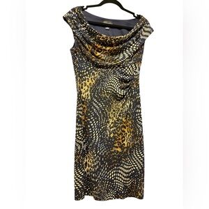 Connected Apparel Animal Print Maxi Dress